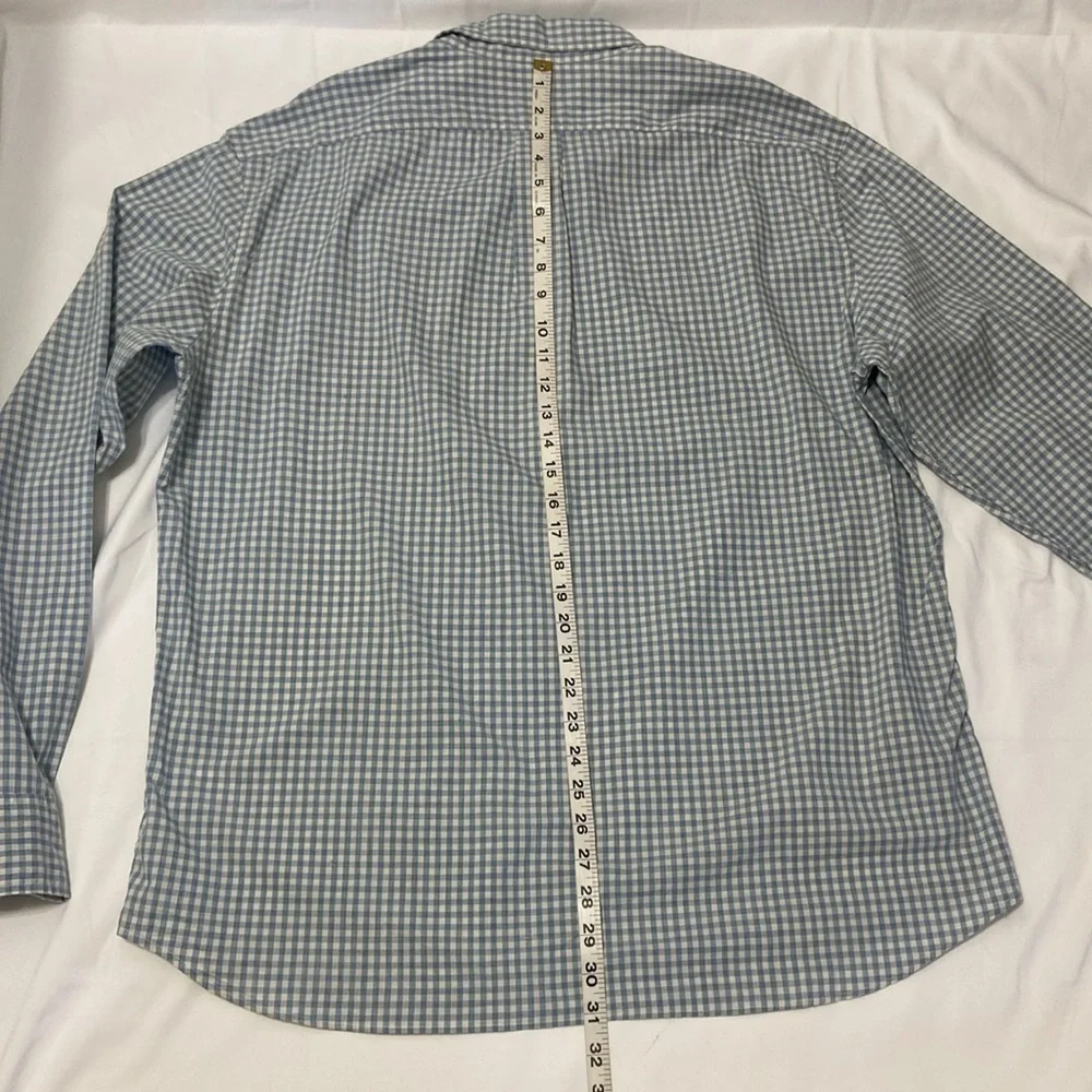 J.CREW,,SECRET WASH,LIGHT BLUE & WHITE,CHECKERED,BUTTON DOWN,MEN SHIRT.S…